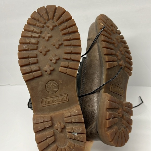 Timberland Harris Tweed Women's Fold Down Leather Boots Size 6.5 Gray Teddy - Picture 6 of 7